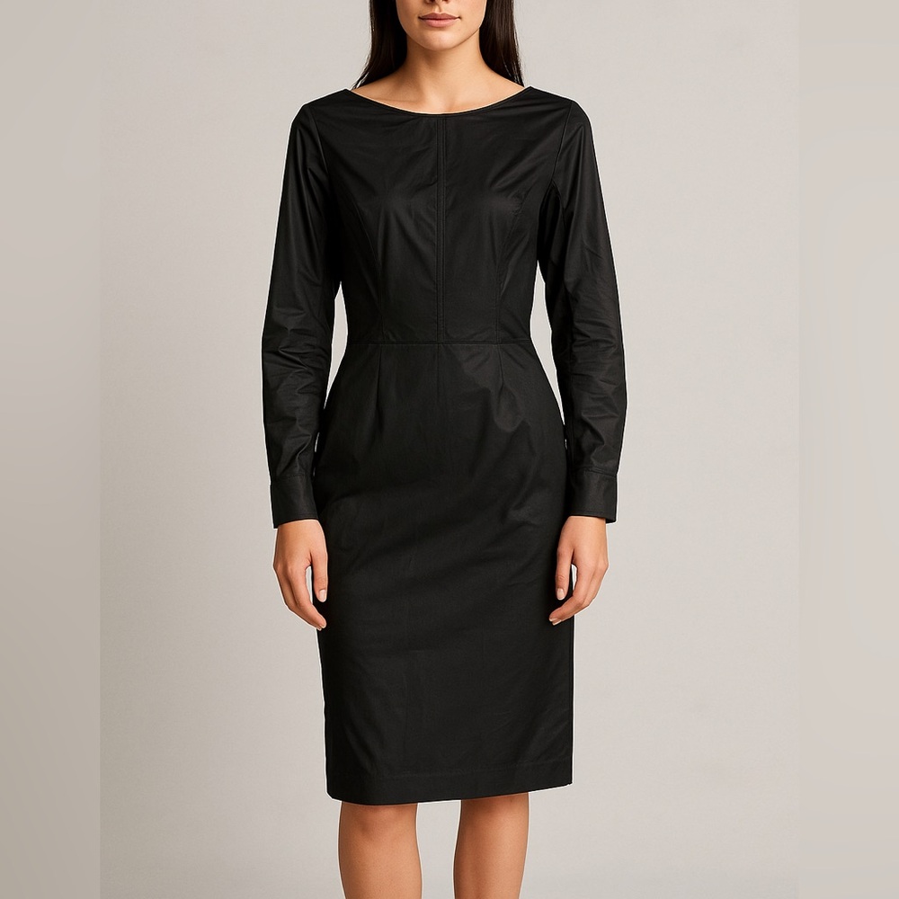 Heidi Merrick Black Metallic Puff‎ Shoulder Mini Dress